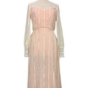 Vtg Dance Allure Alfred Angelo Dress Lace Fairycore Victorian Style